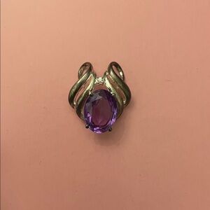 Elegant Silver and Purple Gemstone Pendant